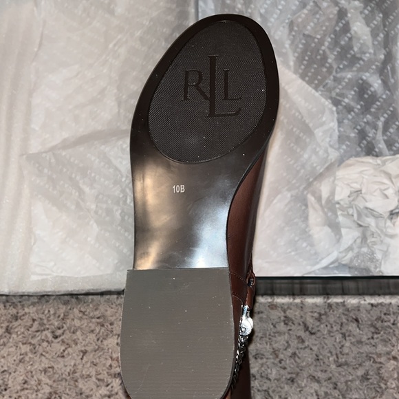 New Ralph Lauren Jacqui Leather Tall Dark Brown Riding Boots - Picture 4 of 6